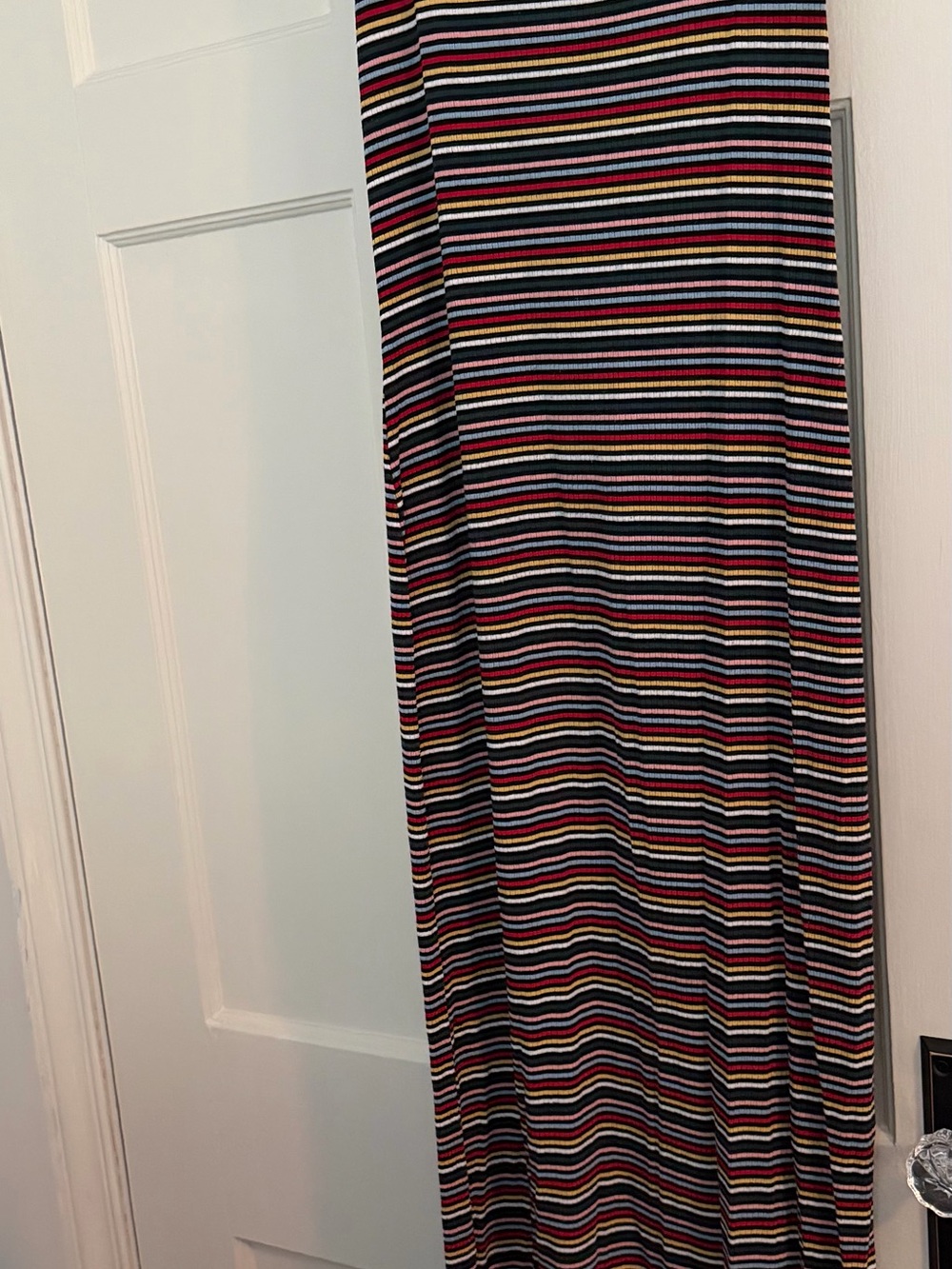 Women’s Striped Maxi dress in Black with Multi-Color Stripes